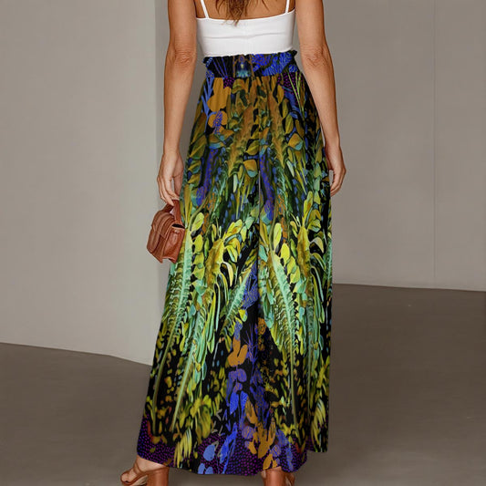 “Spotlight Fern” Women's Ruffled Wide-Leg Pants