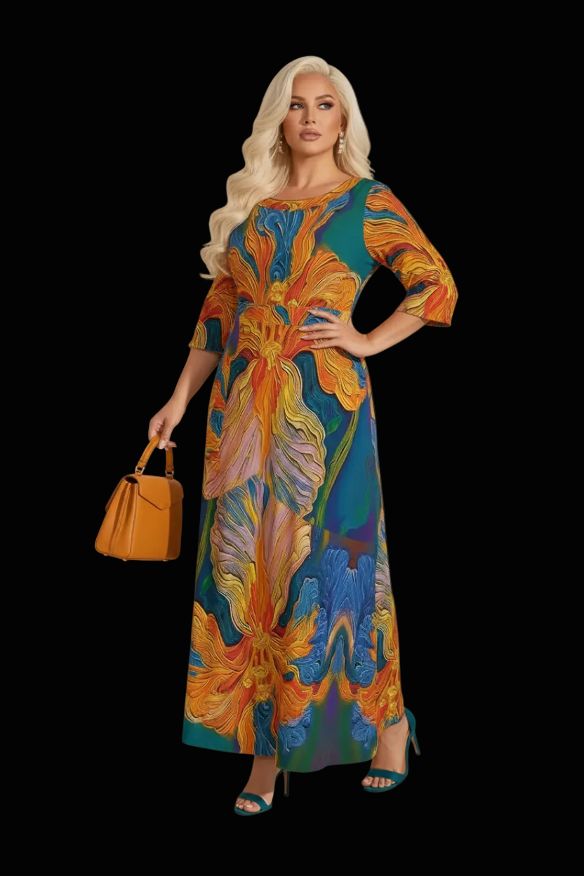 “Iris” Women’s Maxi Dress|Plus Size