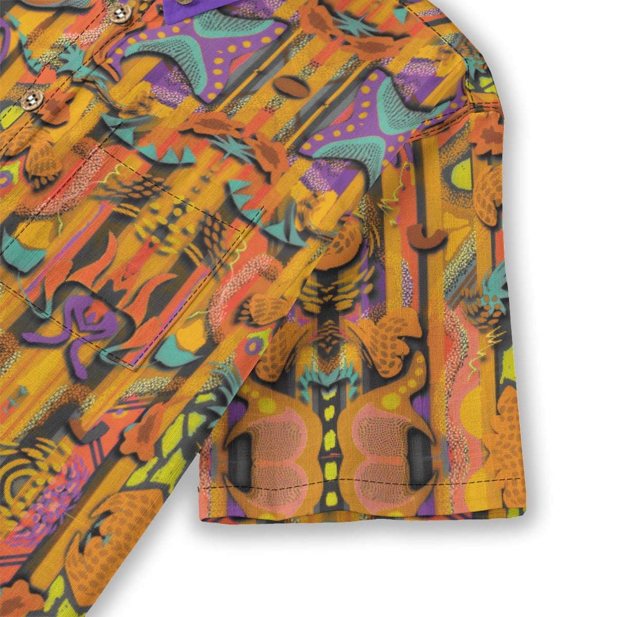 “Labyrinth” Mustard -Children's Shirt With Pocket | 125GSM Cotton