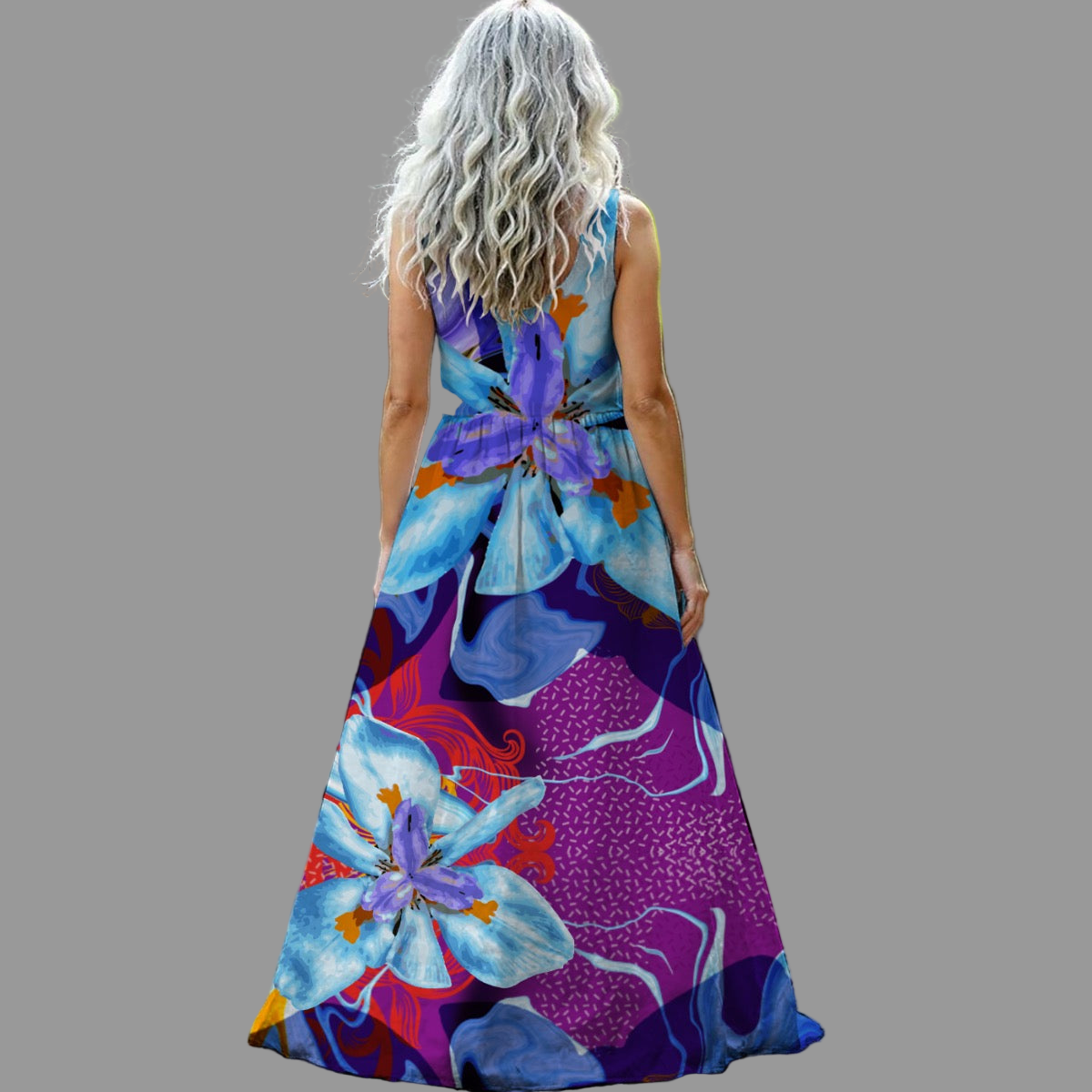 “The Blue Dietes” Sleeveless Maxi Dress