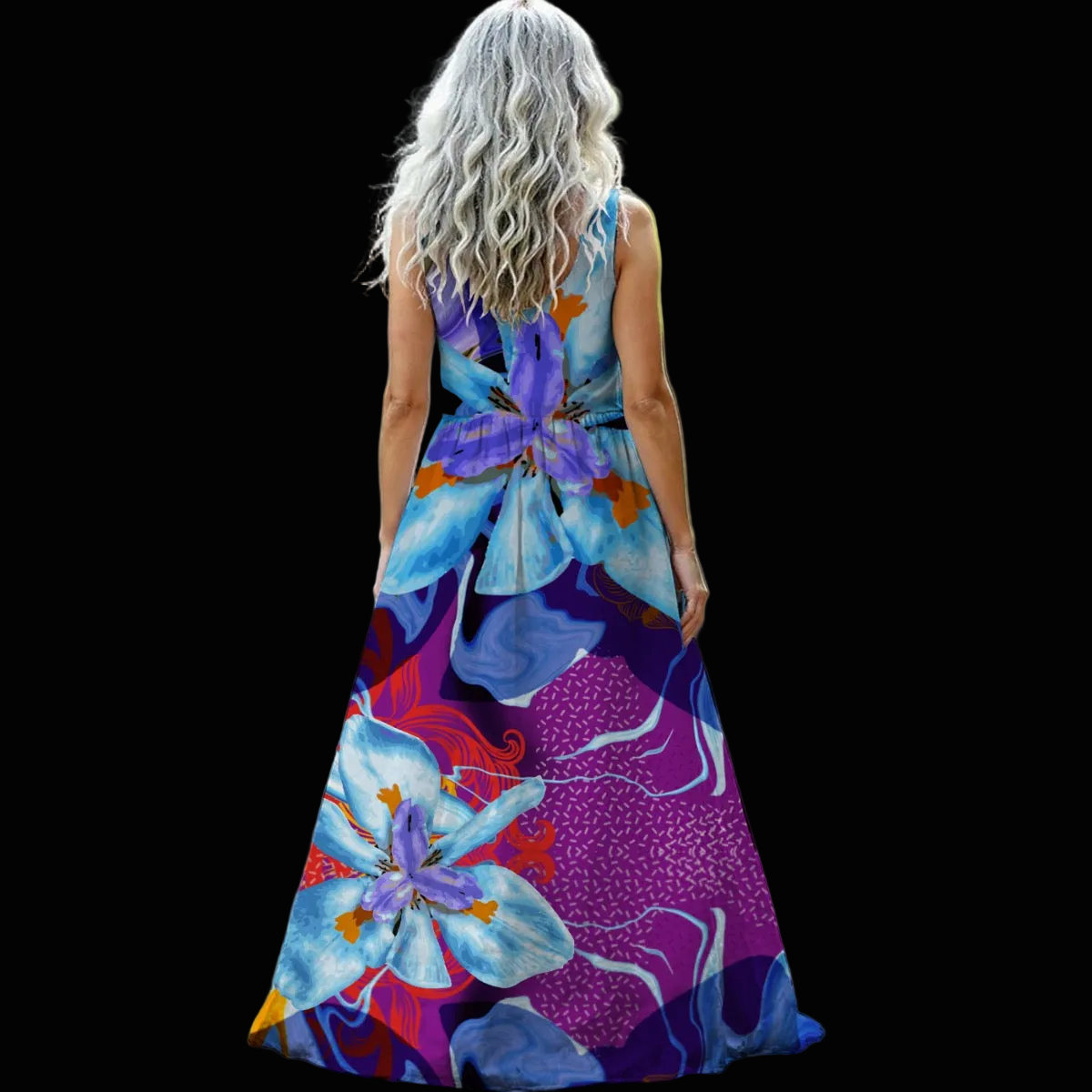 “The Blue Dietes” Sleeveless Maxi Dress