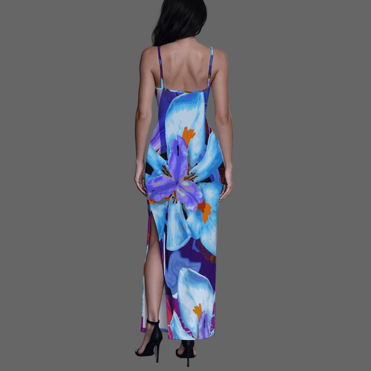 “The Blue Dietes” Long Dress with Slit