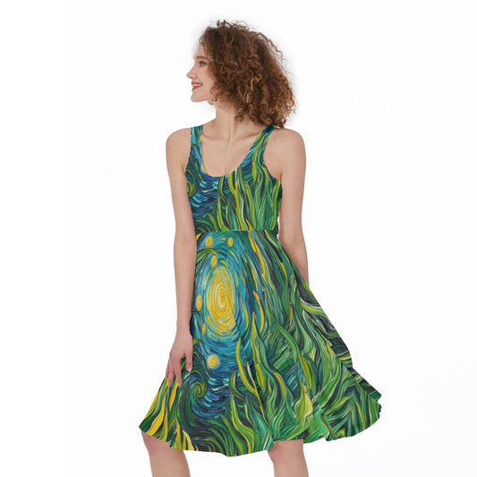“Vincent Through the Seagrass” Women's Sleeveless Dress