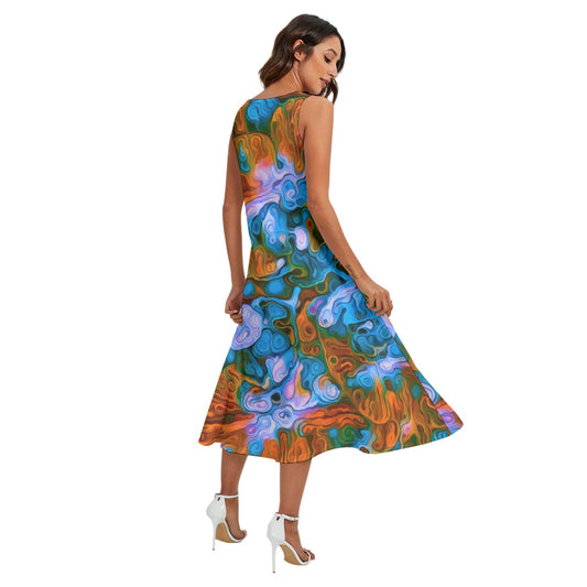 “The Space Between” Women's Sleeveless Dress With Diagonal Pocket