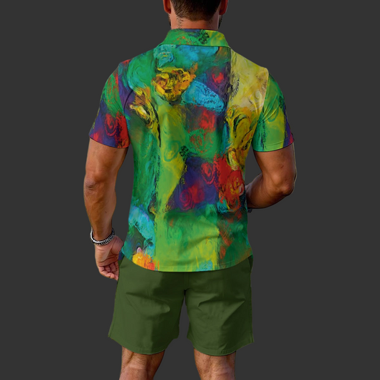 “Verdant Dream” Men's Polo Sportswear Set