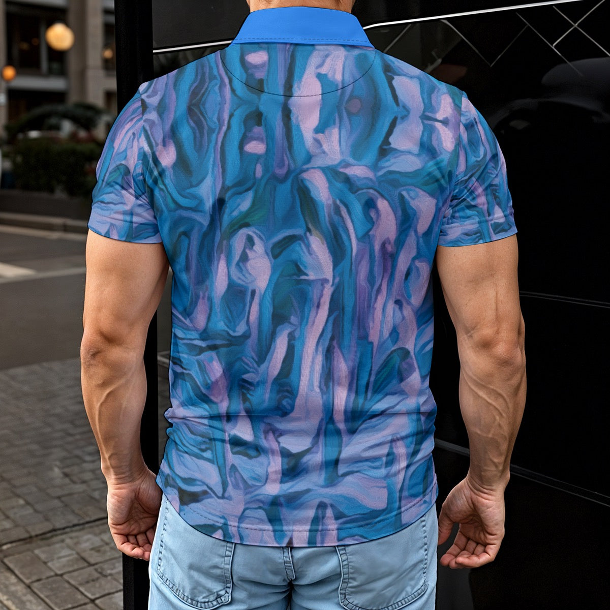 “Moonlight Paperbark” Men's Polo Shirt