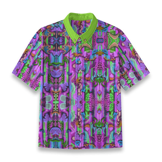 “Labyrinth” Purple Children's Shirt With Pocket | 125GSM Cotton