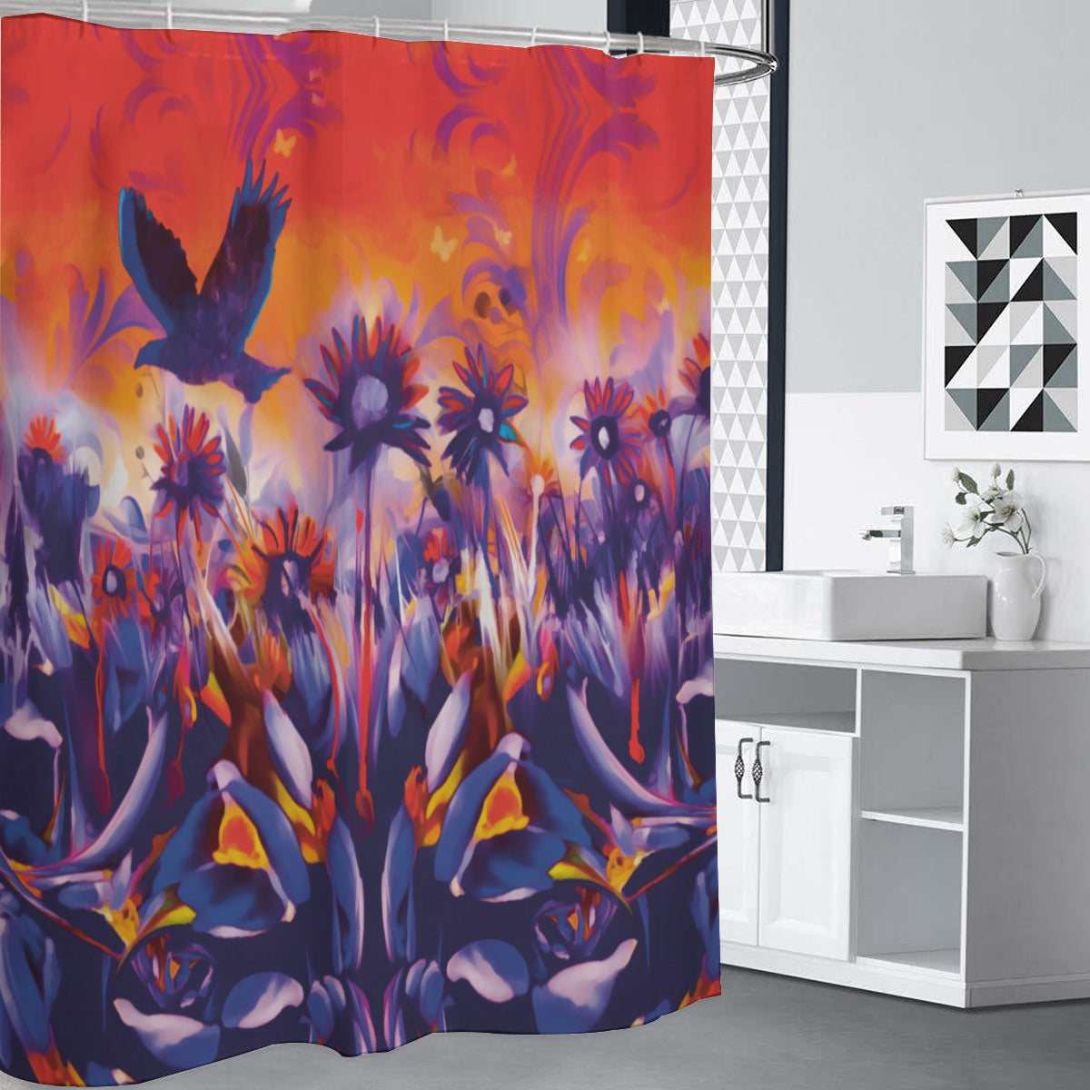 “Sunset Flight” Shower Curtains 150(gsm)