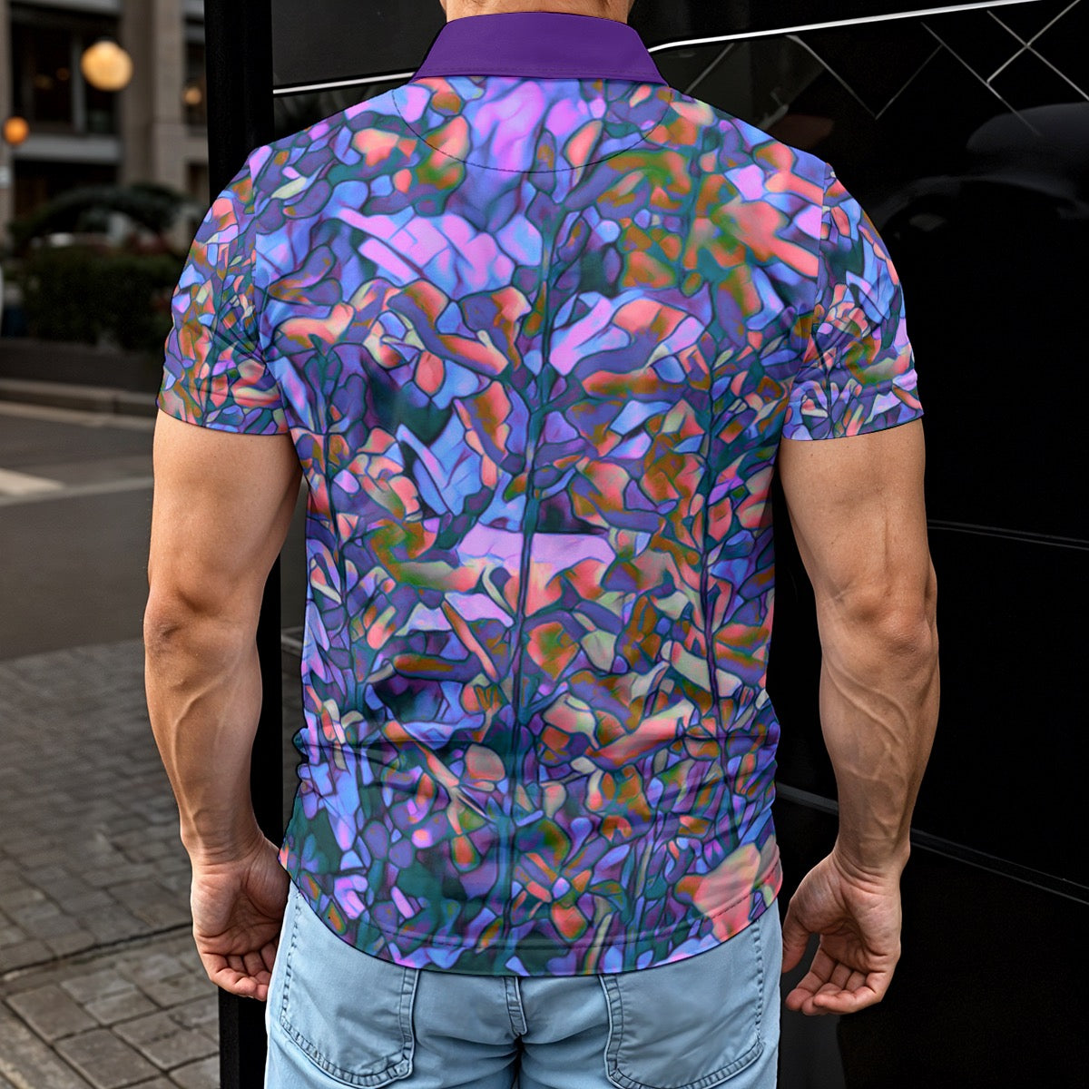 “Amethyst Canopy” Men's Polo Shirt