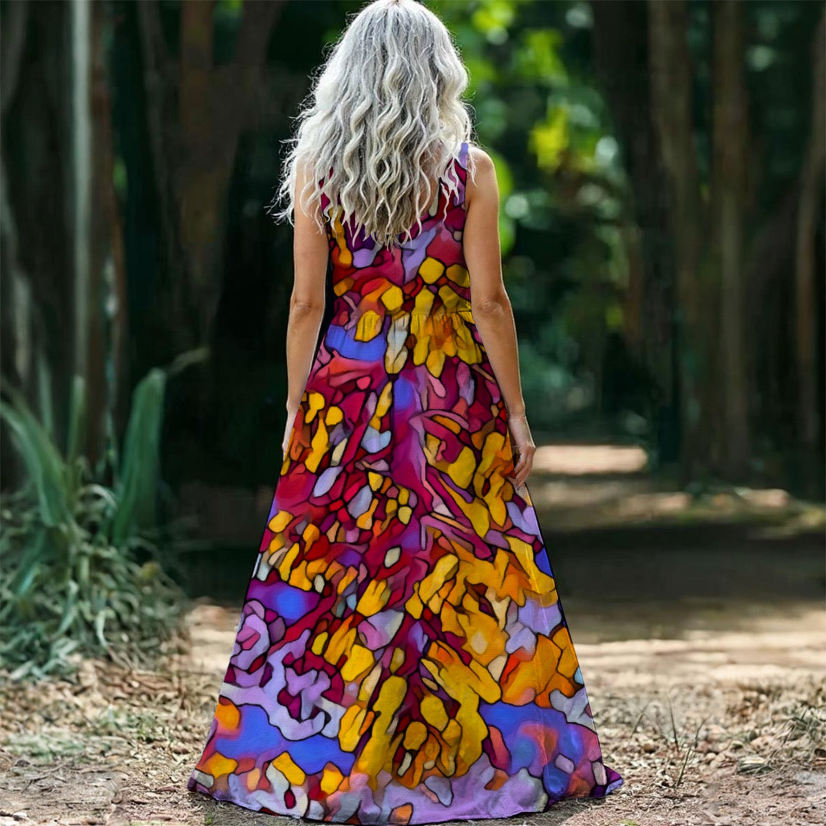 “The Language pf Light” Women’s Sleeveless Maxi Dress