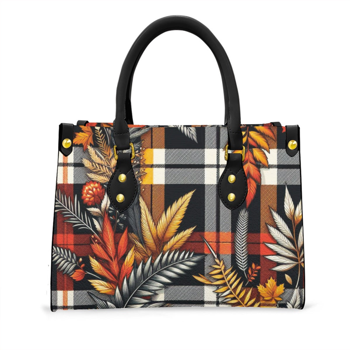 “Tartan 25” Women's Tote Bag With Black Handle