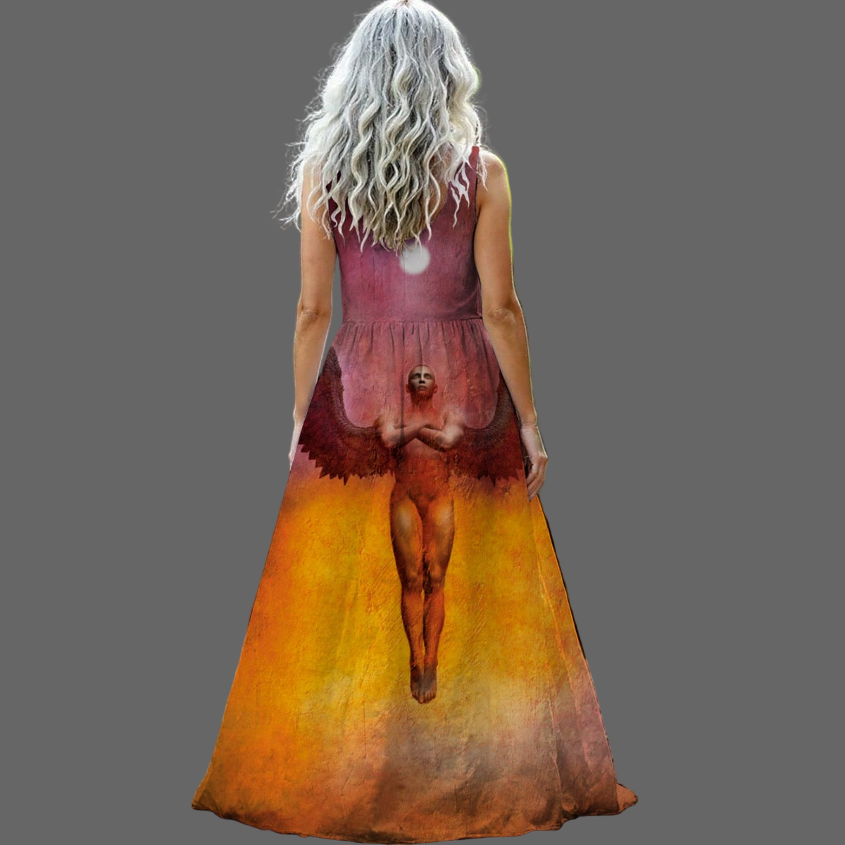 “Icarus” Women’s Sleeveless Maxi Dress