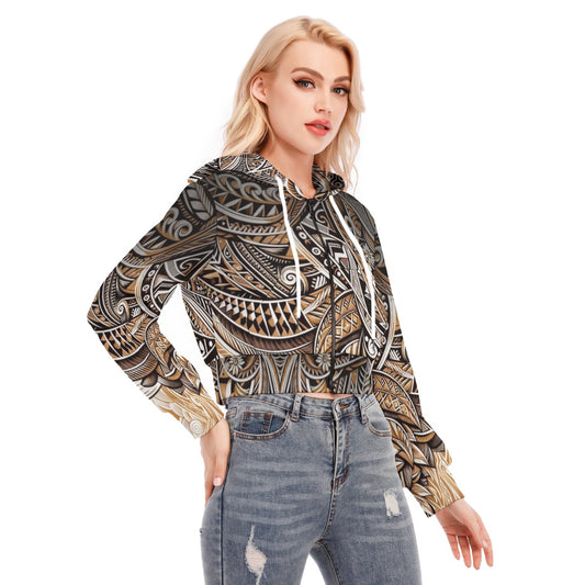 āInto the Lightā Women's Crop Top Hoodie With Zipper Closure