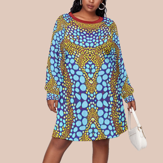 “Sunstone” Women's Dress With Raglan Sleeve(Plus Size)