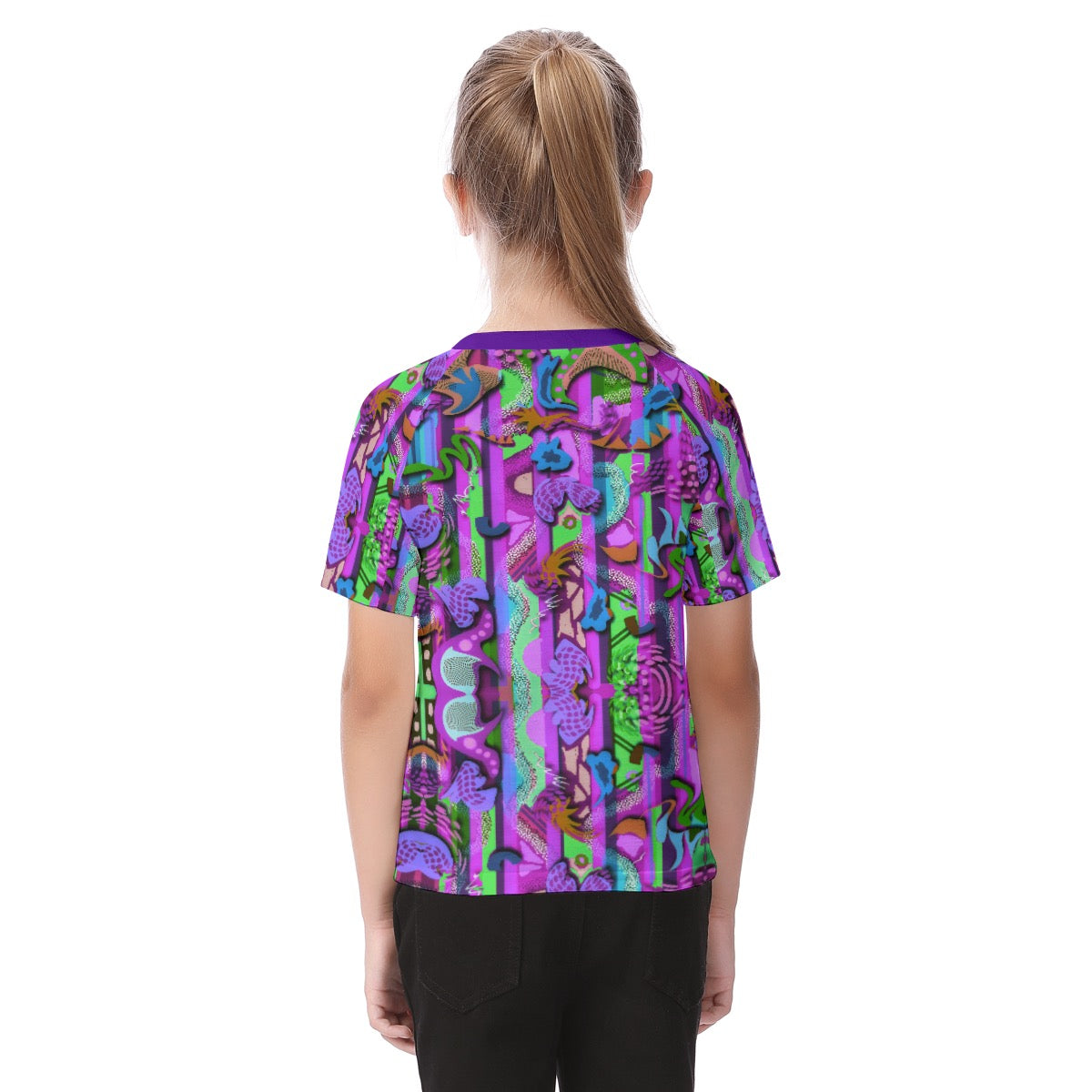 “Labyrinth”: Purple Kid's Raglan Sleeve T-shirt