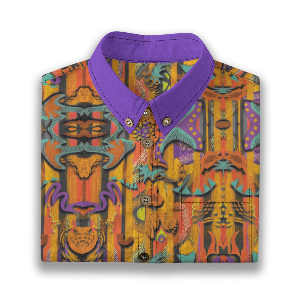“Labyrinth” Mustard -Children's Shirt With Pocket | 125GSM Cotton