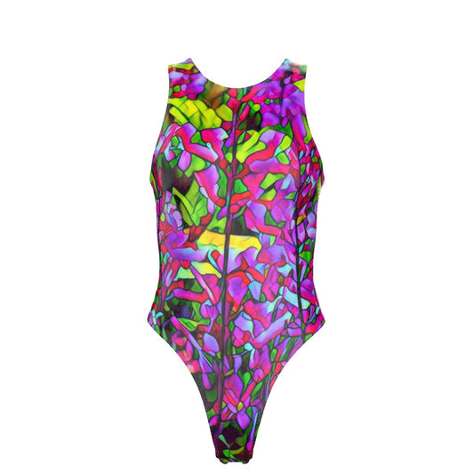 “Fuchsias” Women's Tank Bodysuit