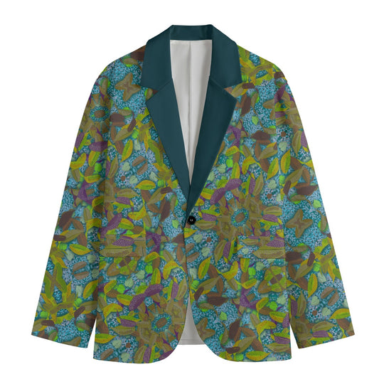 “Leaf Fall” Casual Flat Lapel Collar Blazer | 245GSM Cotton