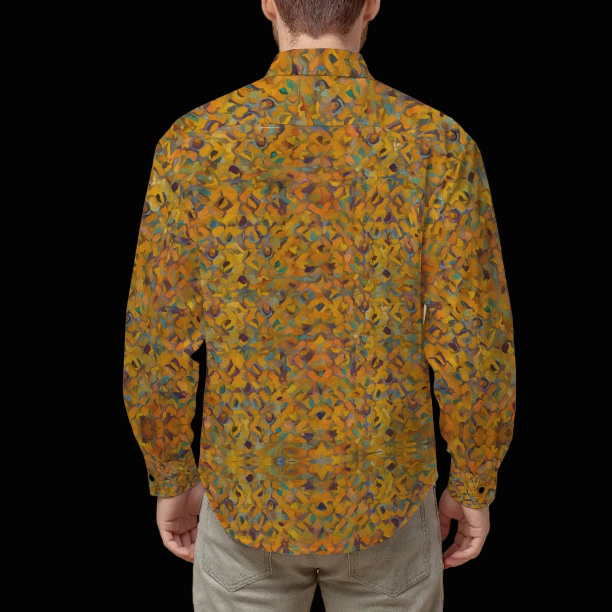 “Nexus” Yellow- Men's Slim Fit Long Sleeve Shirt