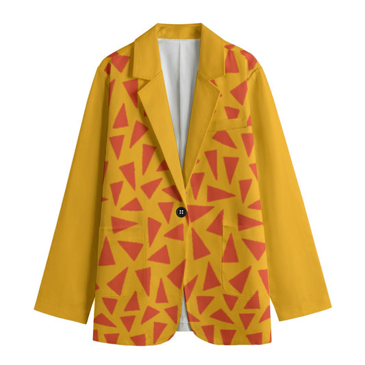 “Tangerine Tease” Women's Leisure Blazer | 245GSM Cotton