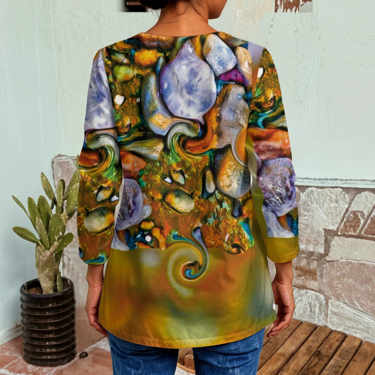 “River Stones” Women's Faux Sweater Cardigan