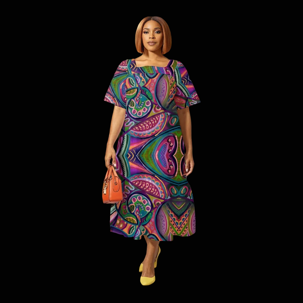 “Colour Burst” Women's Elegant Long Dress
