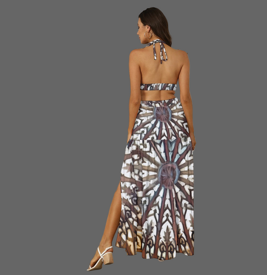 “Gothic Rose” Women's Tie Back Wrap Dress