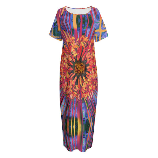 “Protea” Women's Long Dress With Pocket