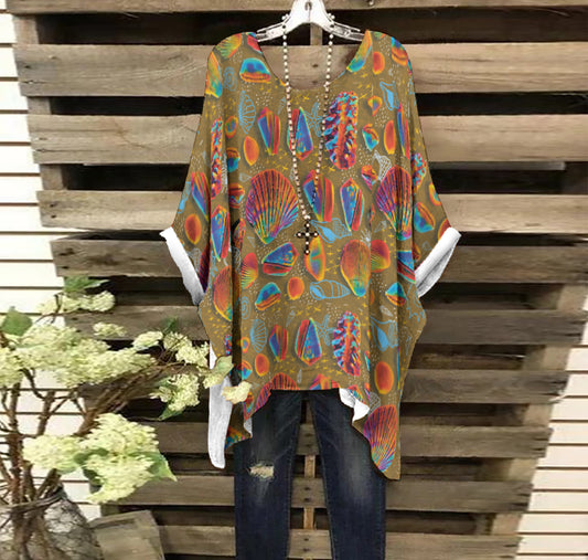 “Peregian Shells” Women's Bat Sleeve Shirt