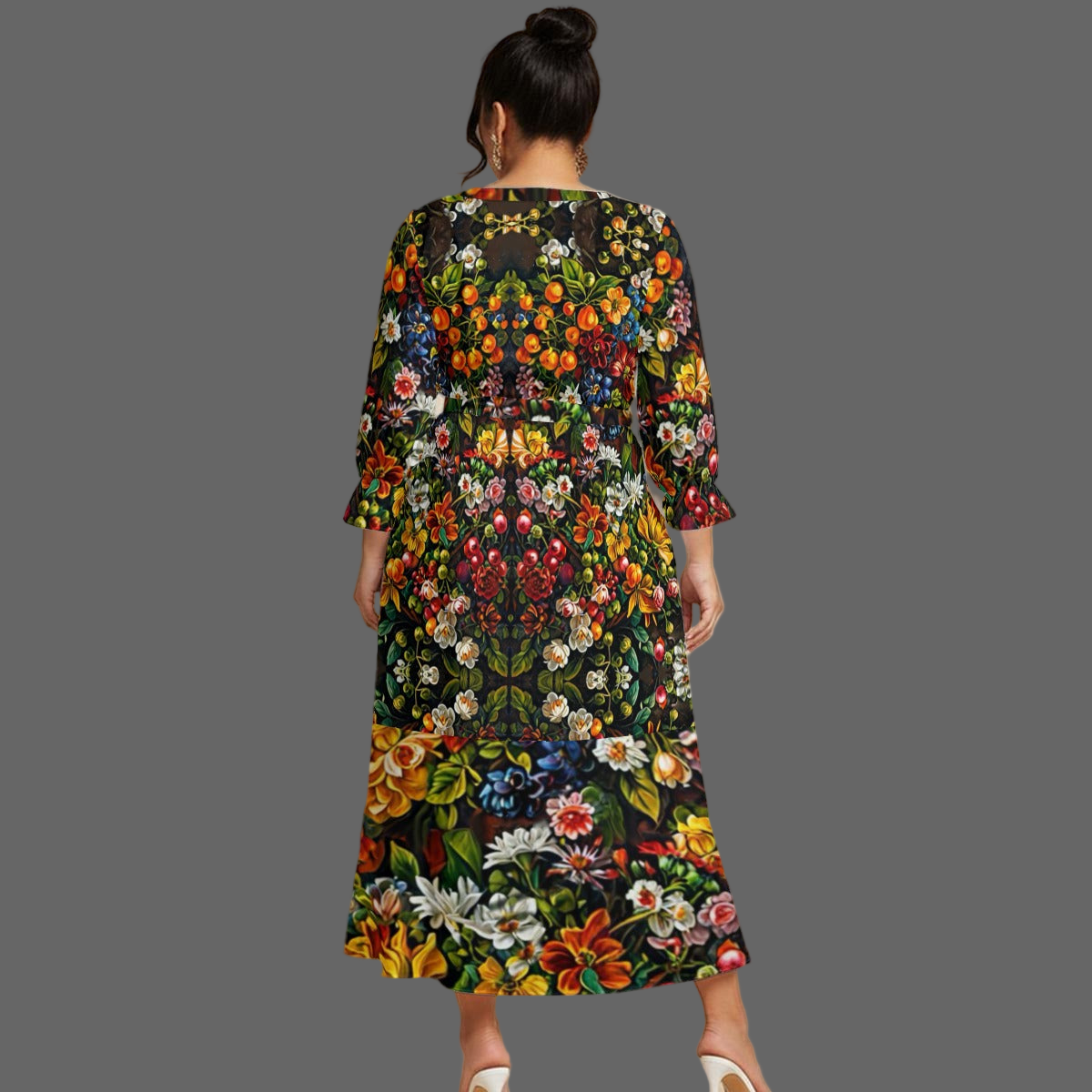 “Midnight Garden” Women’s Maxi Dress|Plus Size