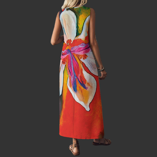 “Dietes” Women's V-Neck Long Dress