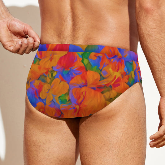 âColour Gardenâ Men'S Drawstring Swim Briefs