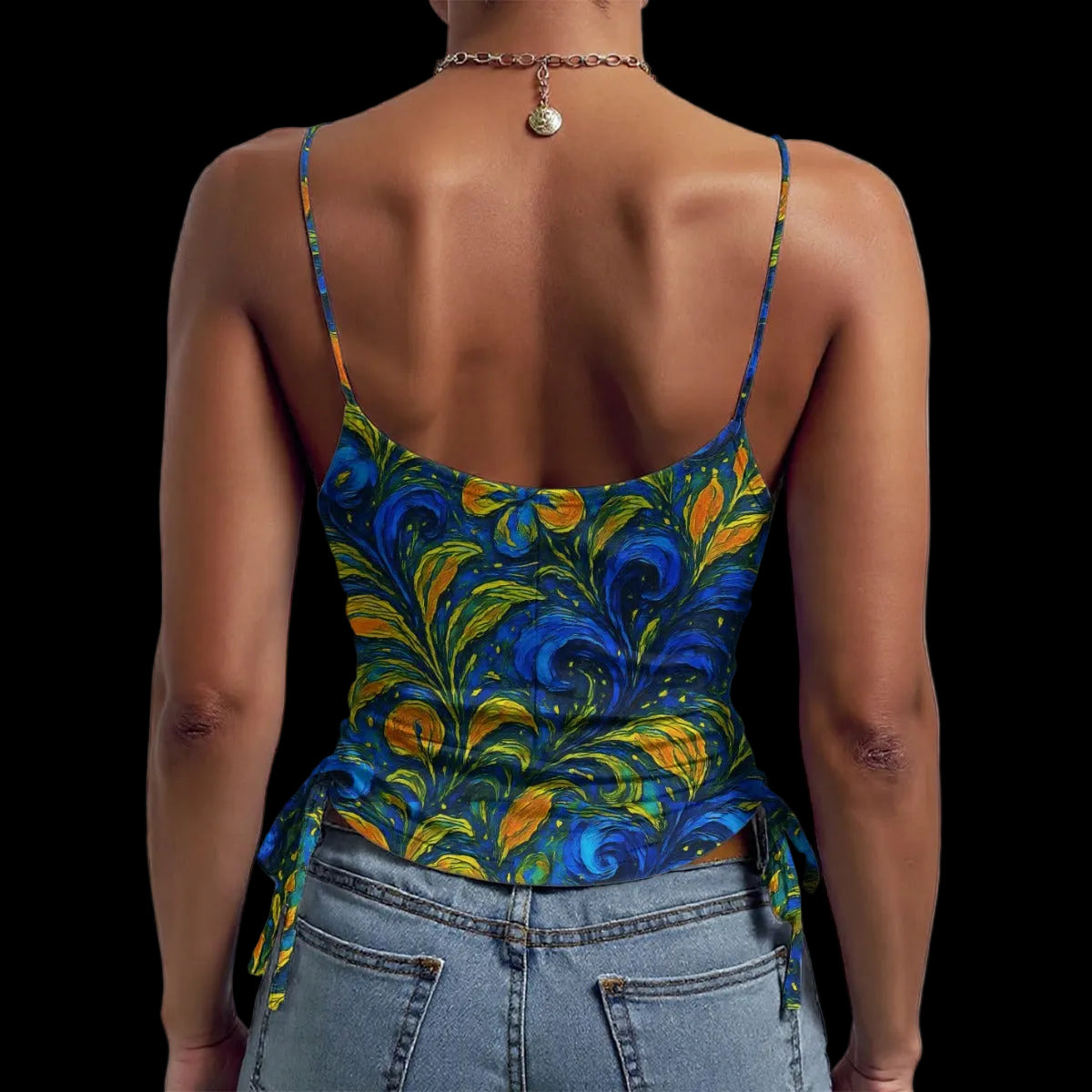 “Starry Night Blooms” Drawstring Camisole