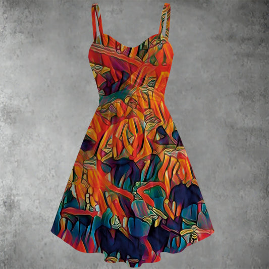 “Chromatic Fusion Dress” Spaghetti Strap Dress
