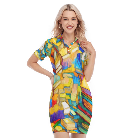 âKaleidoscopeâ Women's Polo Collar Dress