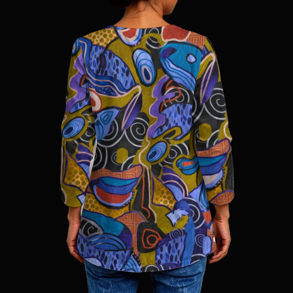 “Organic Echoes” Women's Faux Sweater Cardigan