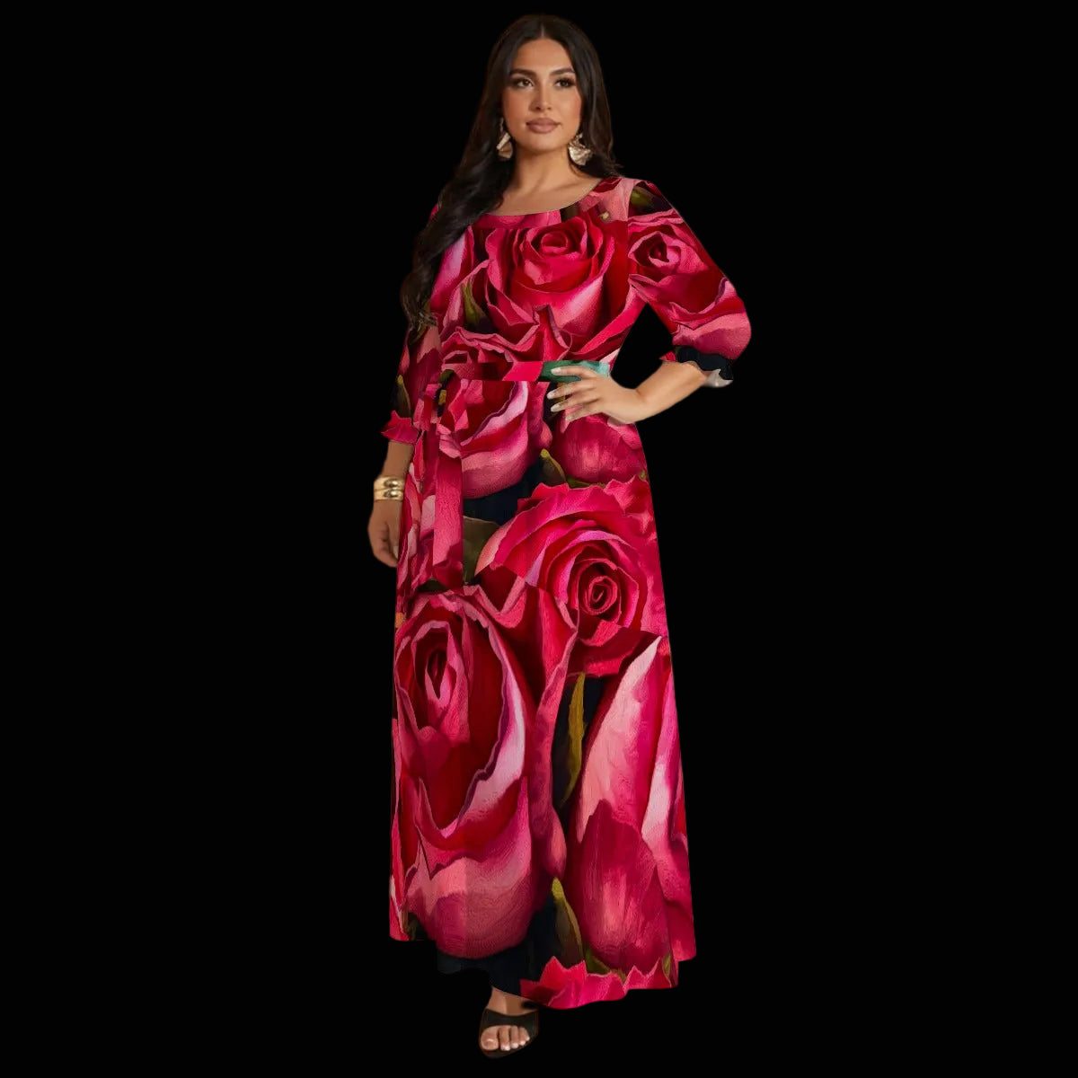 “Rose Red” Women’s Maxi Dress|Plus Size