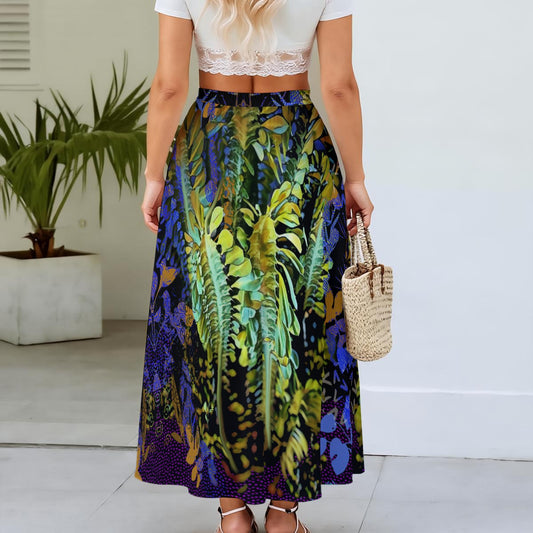 “Spotlight Fern” Women's Maxi Chiffon Skirts With Lining