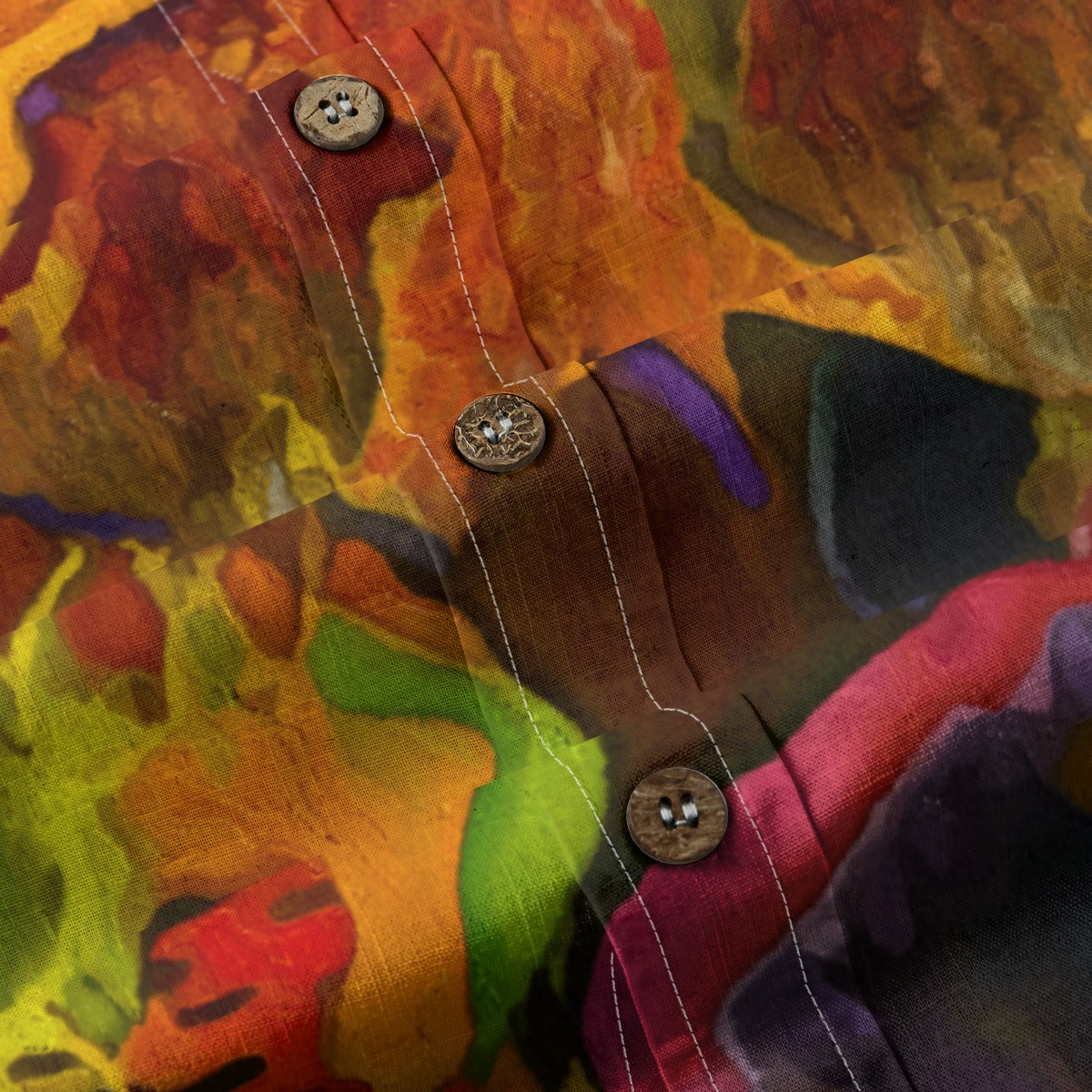 “Outback Topography” Men's Breathable Cotton Shirt|125GSM
