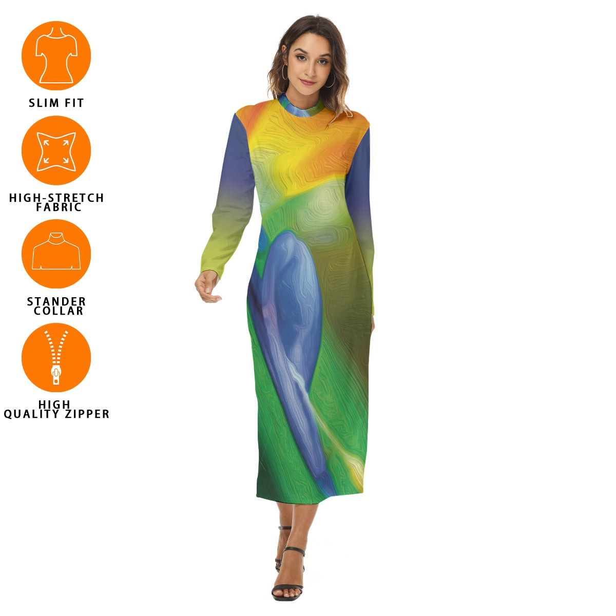 “Bird of Paradise” Women's Sexy Close-Fitting Hip Dress.
