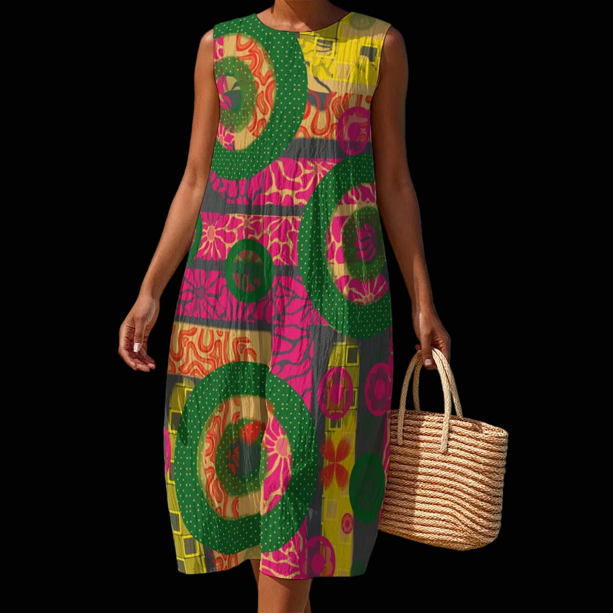 “Neo-retro” Women's Sleeveless Dress