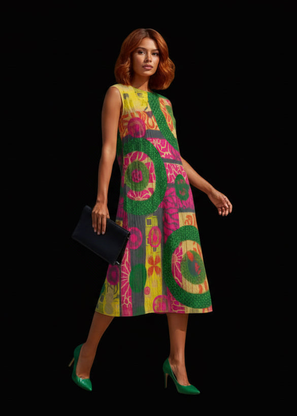 “Neo-retro” Women's Sleeveless Dress