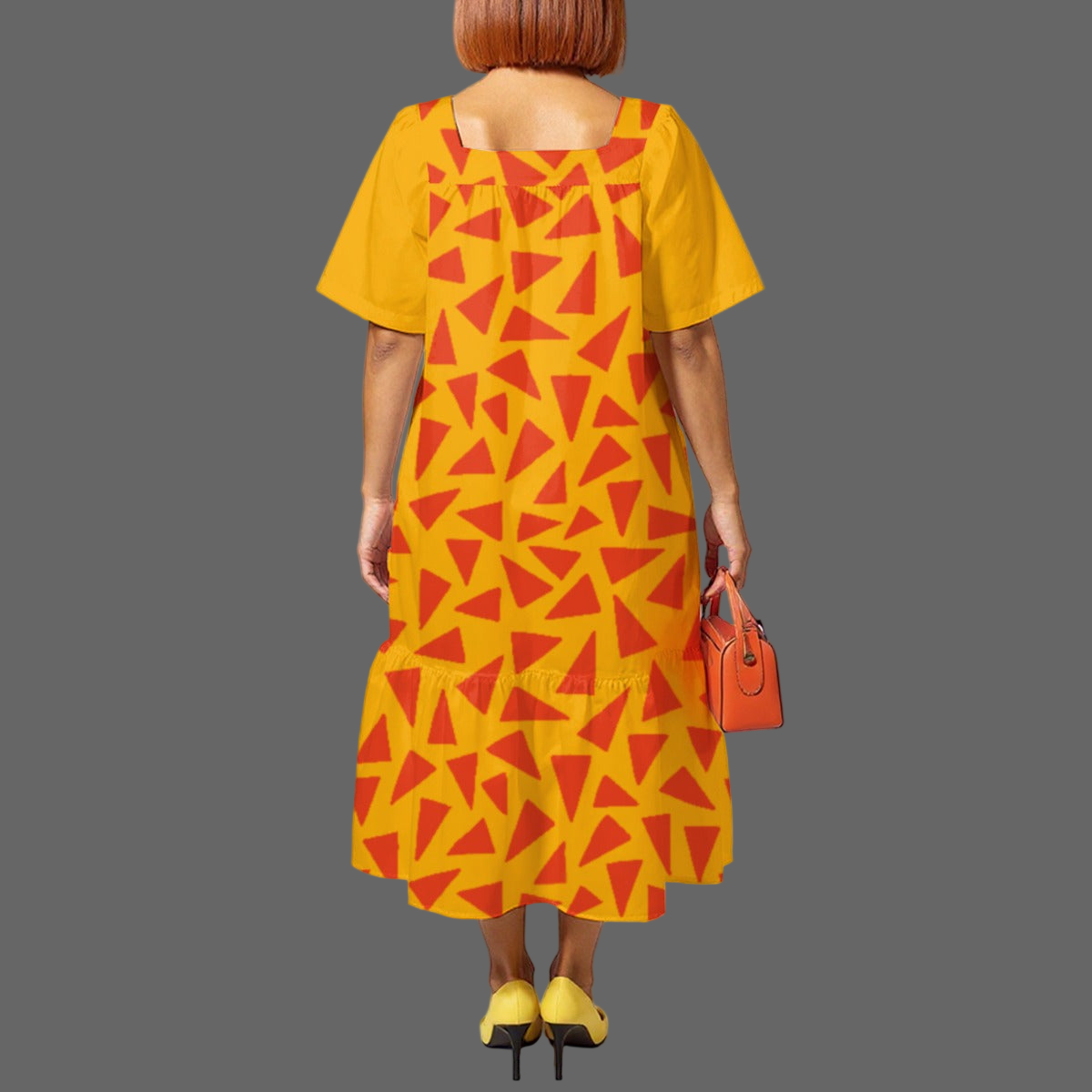 “Tangerine Tease” Women's Elegant Long Dress