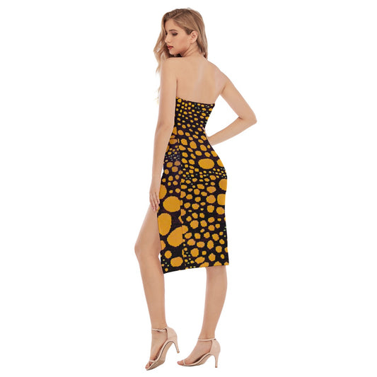 “Spot Me” Women's Side Split Tube Top Dress
