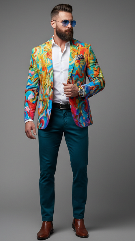 “Coober Pendy” Men's Casual Flat Lapel Collar Blazer | 245GSM Cotton