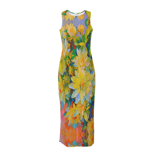 “Summer Daze” Women's Beach Perspective Chiffon Sleeveless Dress