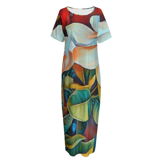 “Gardenia” Women's Long Dress With Pocket