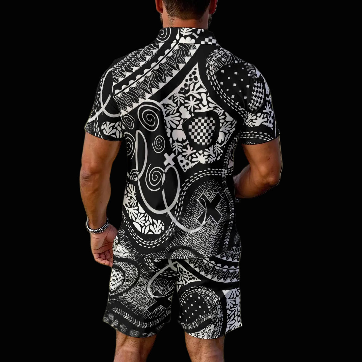 “Scribble” Men's Polo Sportswear Set