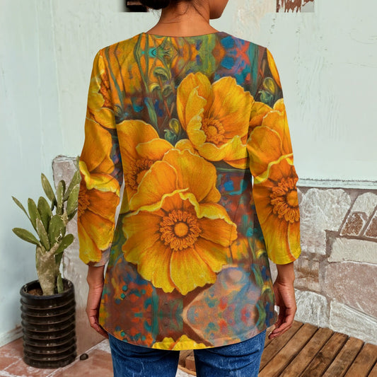 āGolden Cascadeā Women's Faux Sweater Cardigan