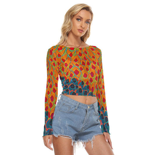 “Fractured Sunset” Mesh Long Sleeve T-shirt